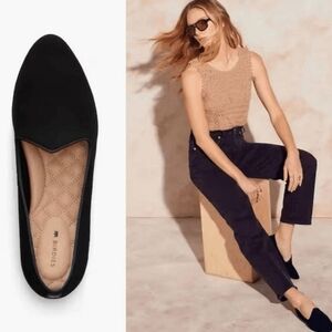 Birdies Black Velvet Heron Loafer, Size 9